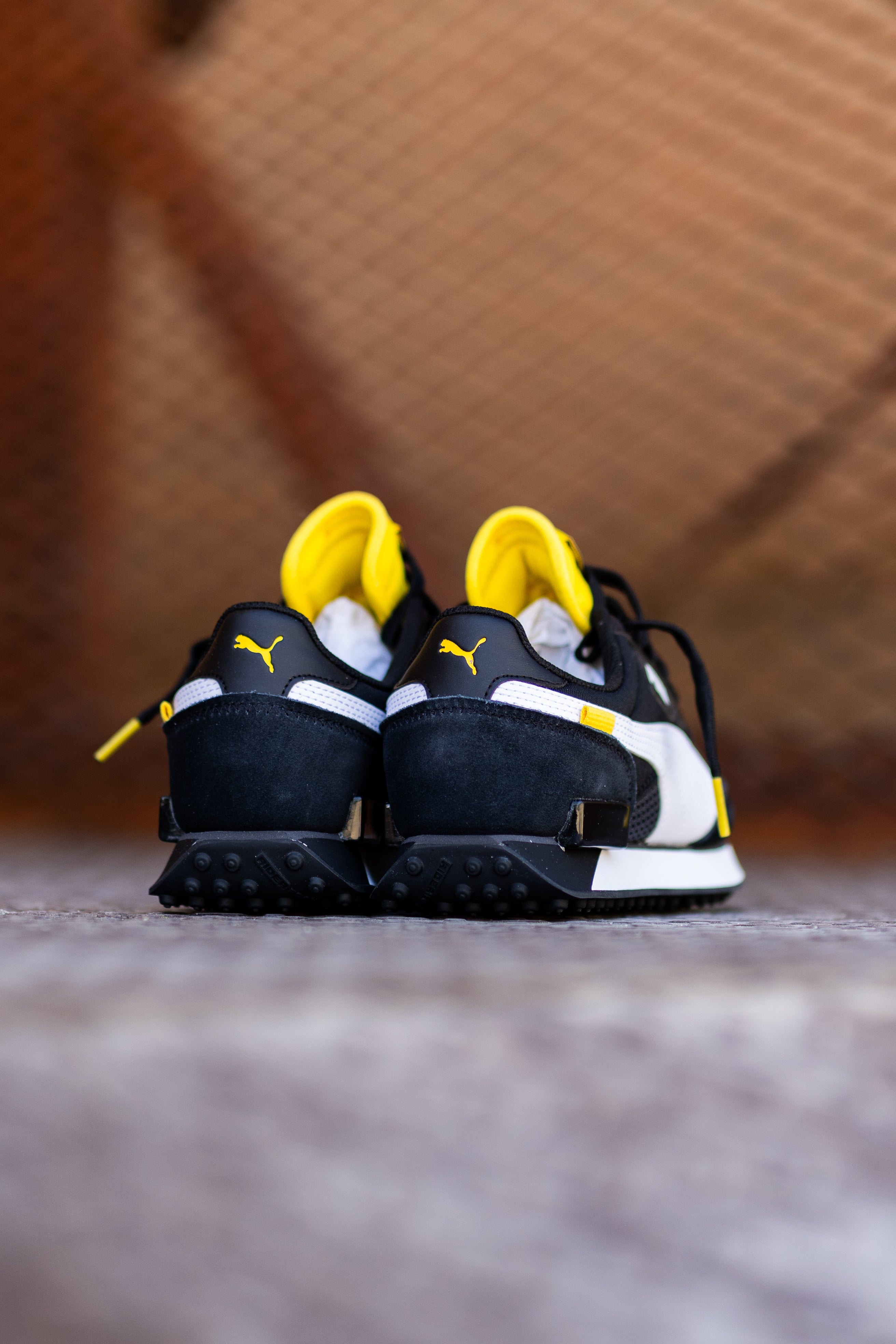 Mens Puma Future Rider BVB (Asphalt/Black/Cyber Yellow) - Puma