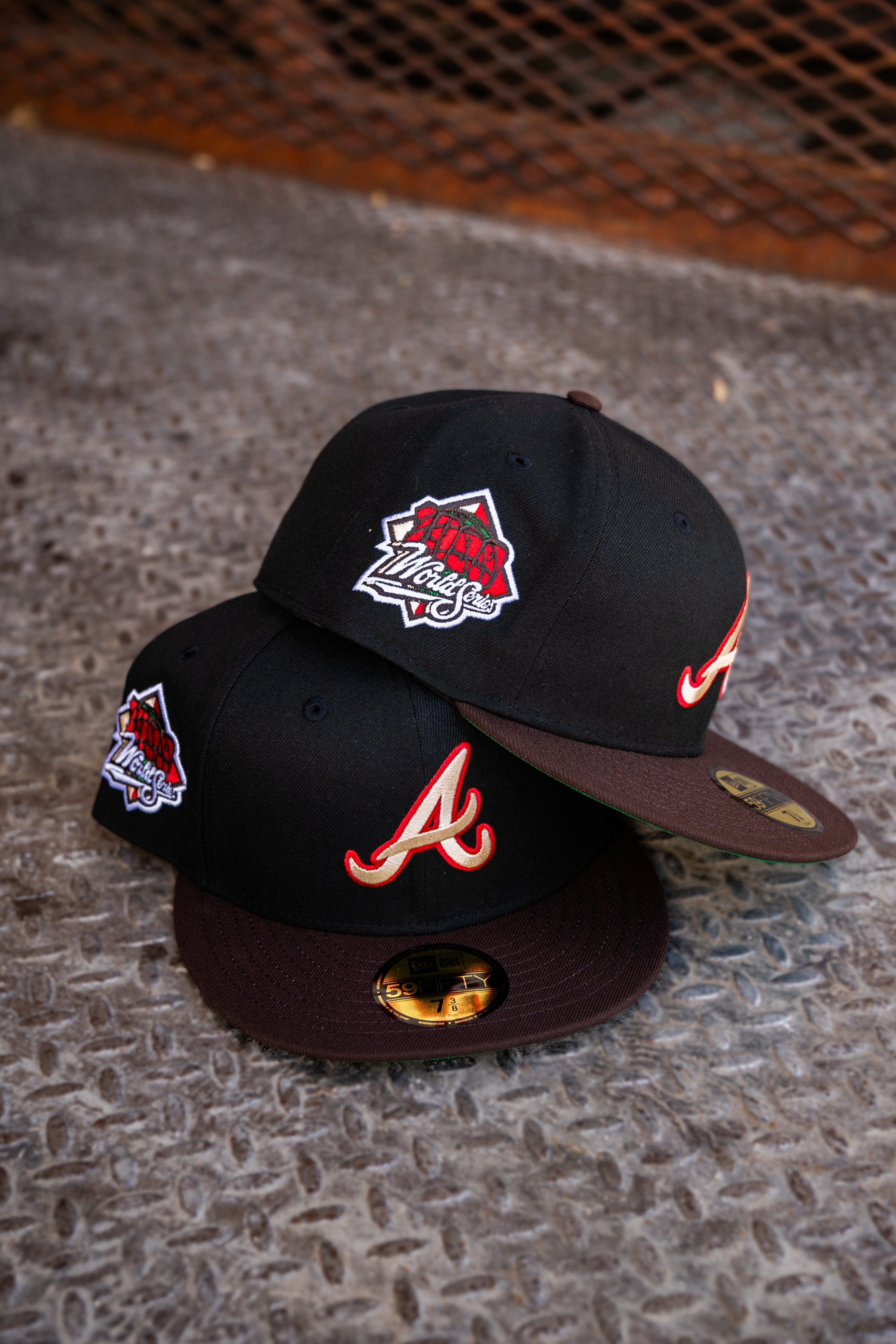 New Era Atlanta Braves 1999 WS Green UV (Black/Burnt wood) 59Fifty Fitted - New Era