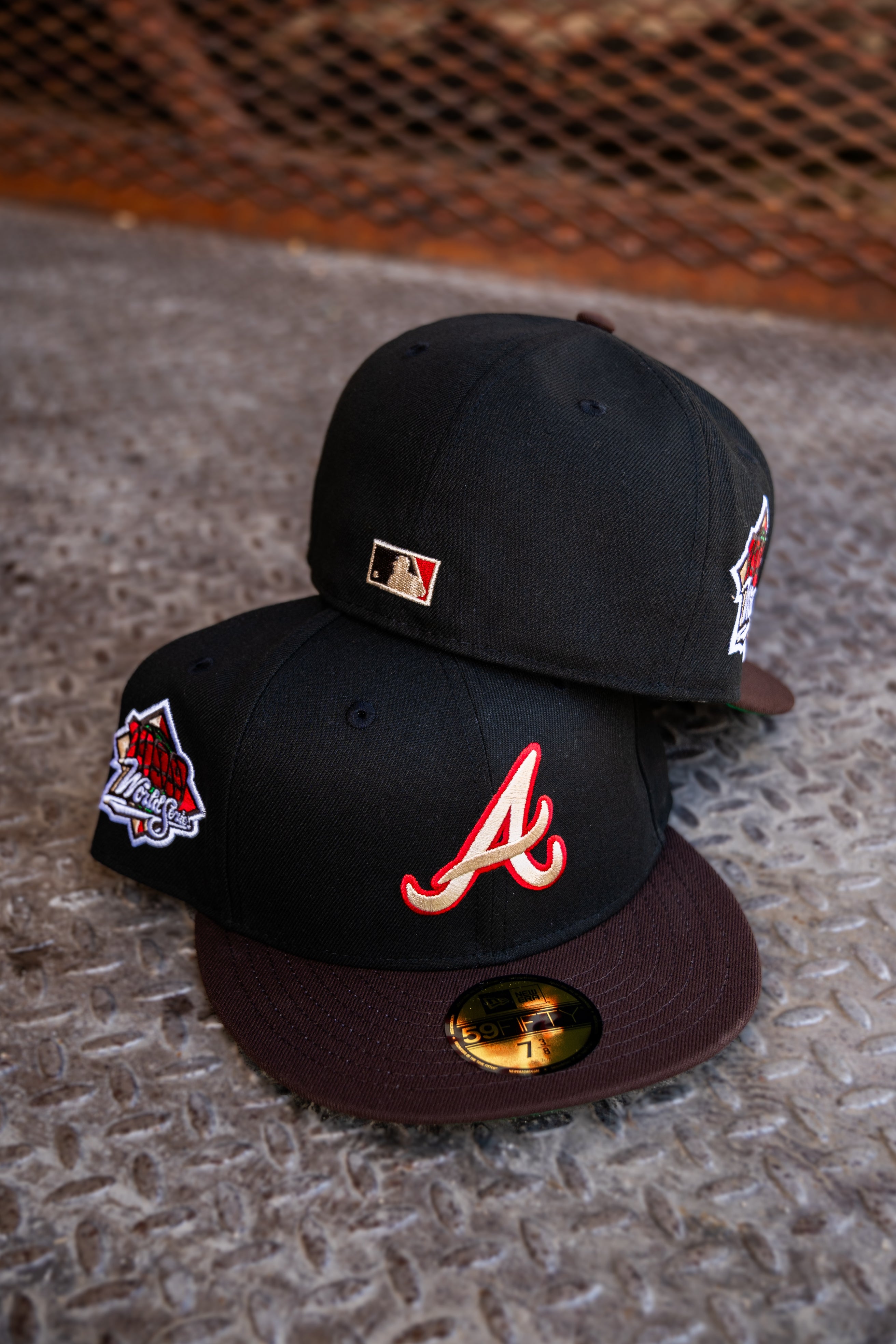 New Era Atlanta Braves 1999 WS Green UV (Black/Burnt wood) 59Fifty Fitted - New Era