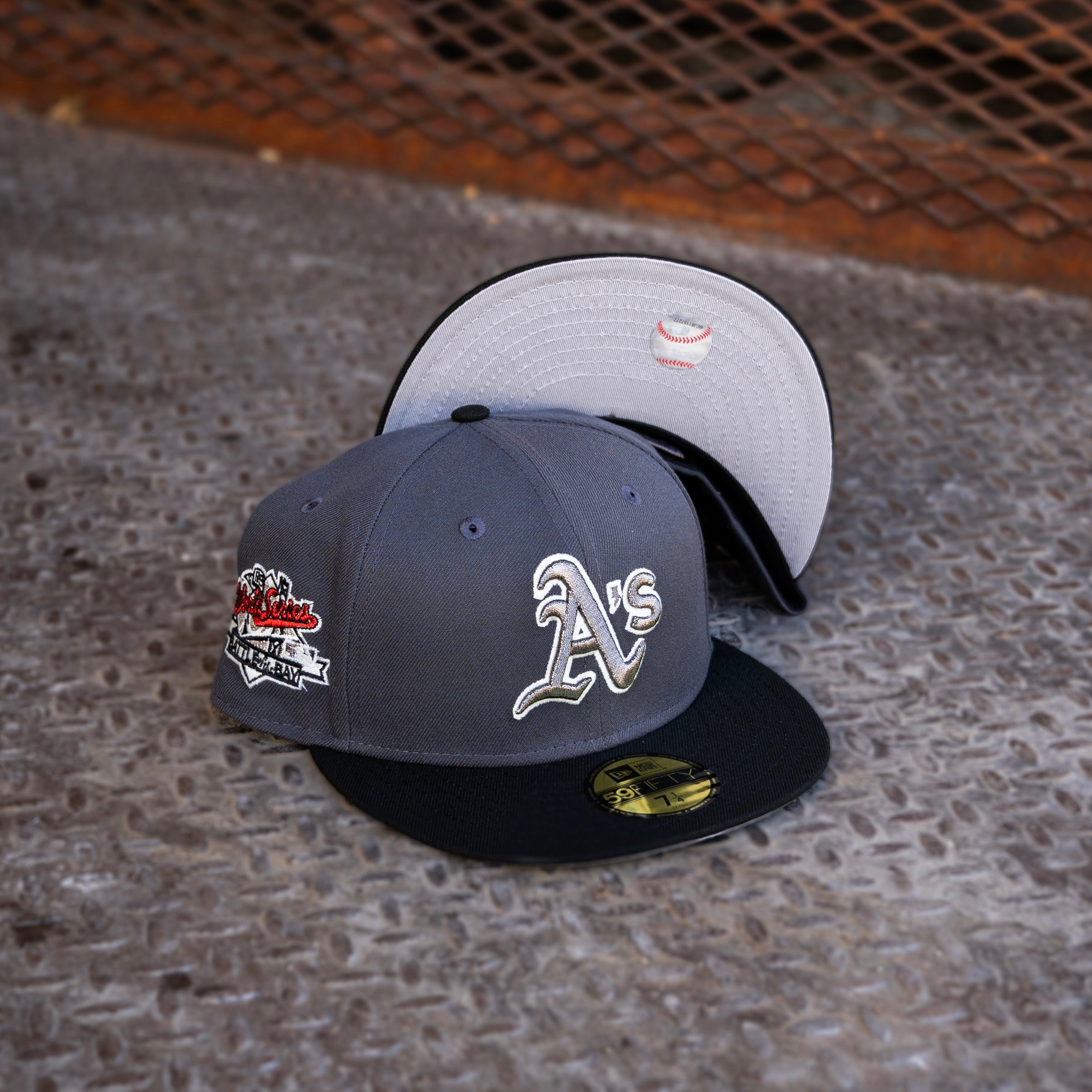 New Era Oakland Athletics 1989 WS Grey UV (Dk Graphite/Black) 59Fifty Fitted - New Era