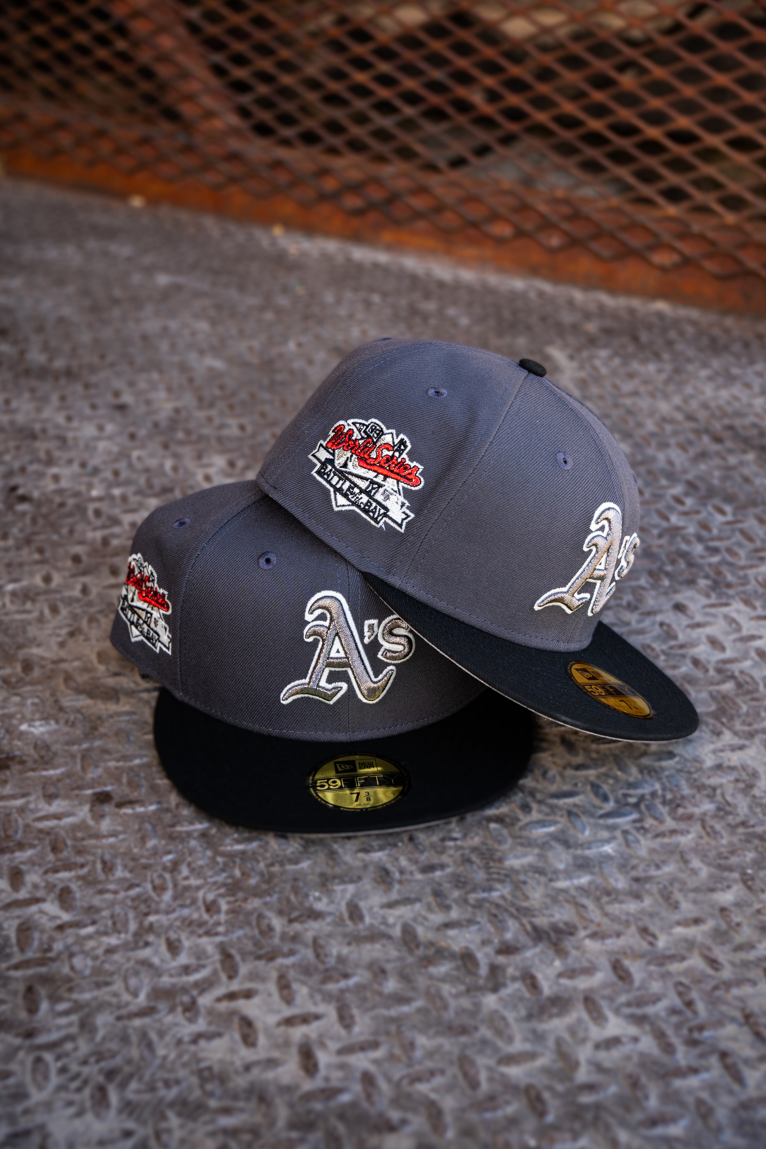 New Era Oakland Athletics 1989 WS Grey UV (Dk Graphite/Black) 59Fifty Fitted - New Era