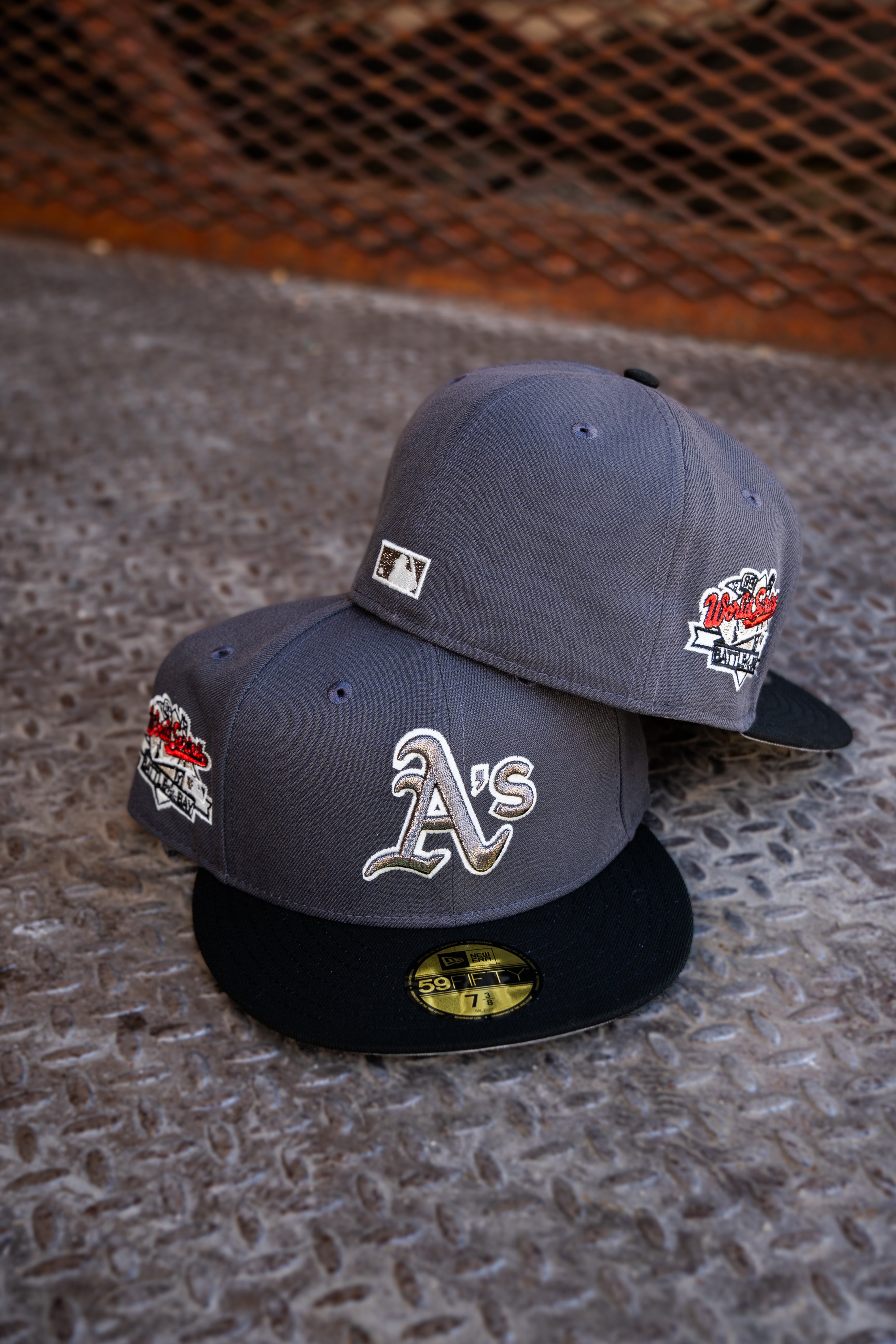 New Era Oakland Athletics 1989 WS Grey UV (Dk Graphite/Black) 59Fifty Fitted - New Era