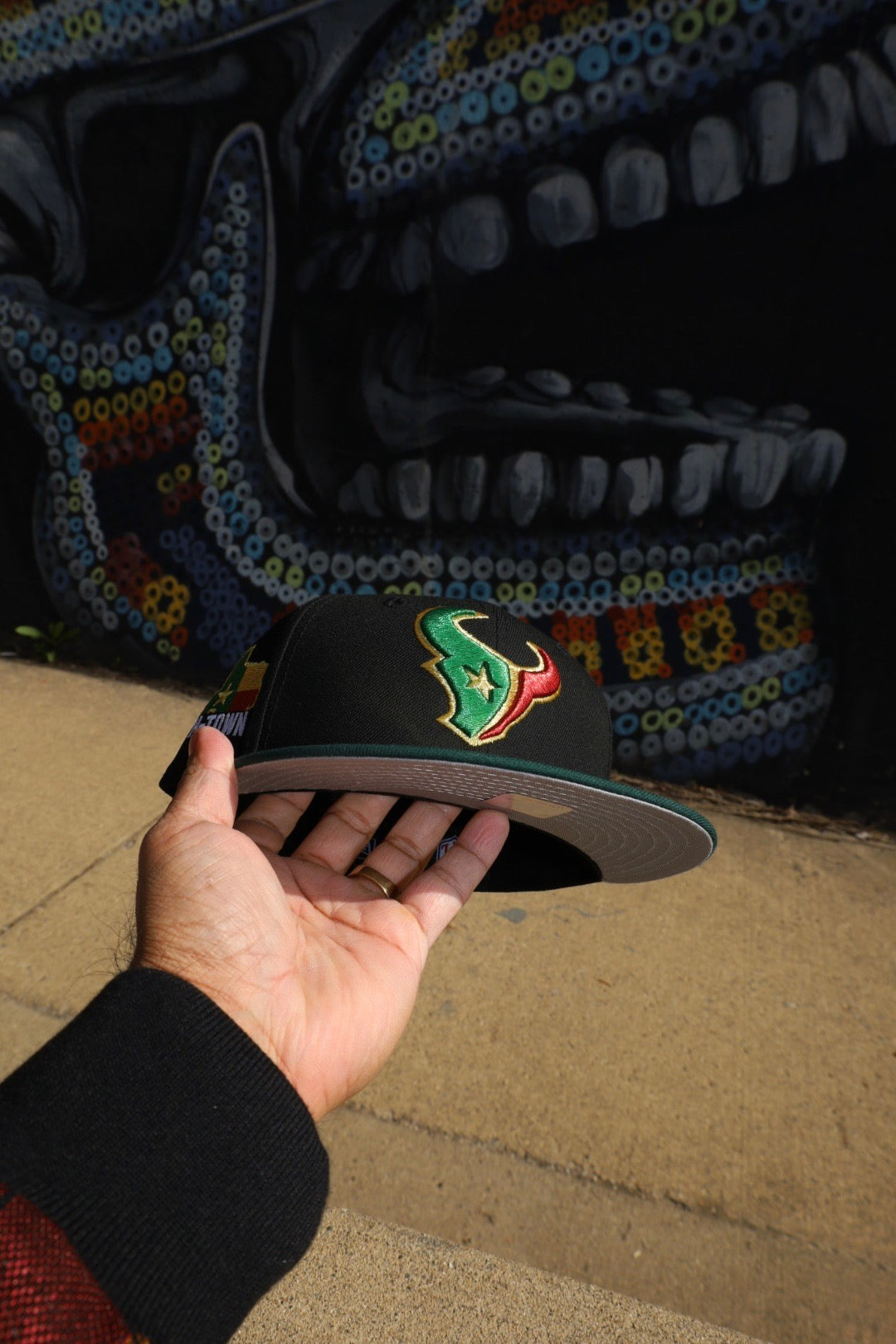 New Era Houston Texans Side Patch Grey UV 59Fifty Fitted (Black/Green) - ST New Era