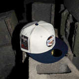 New Era Chicago Cubs Be Alert Side Patch Fitted (Off White/Navy) - New Era