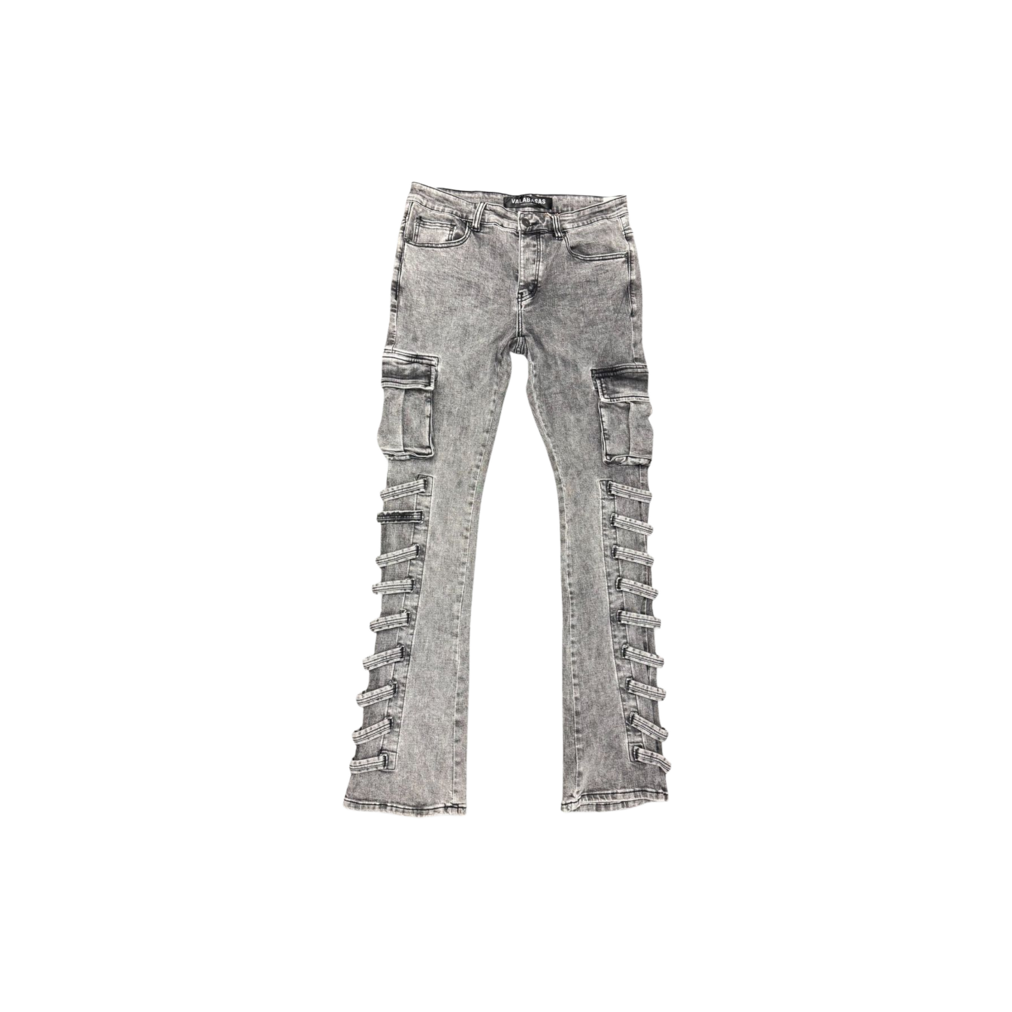 Valabasas "Quantico" Stacked Denim (Light Grey) - VALABASAS