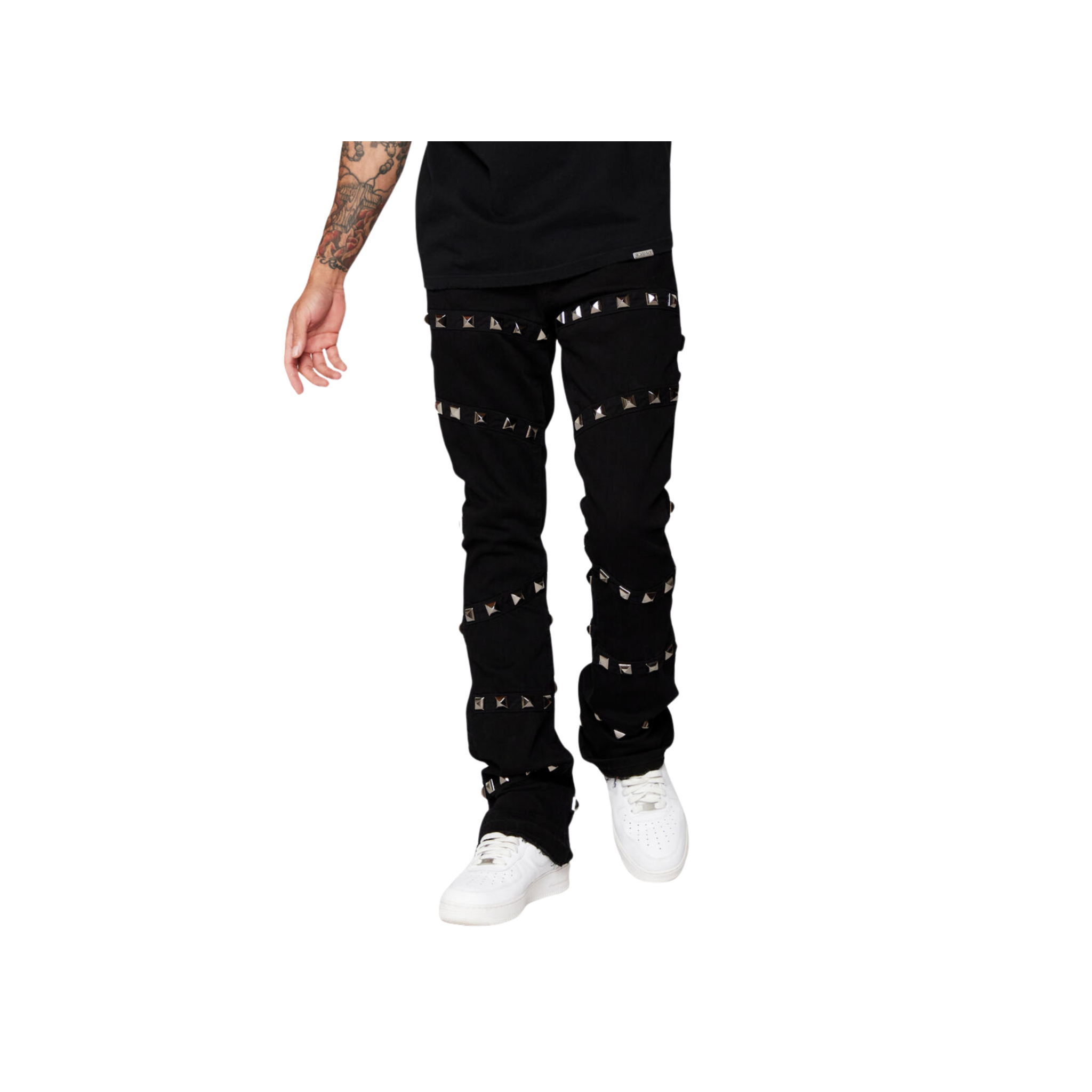 Valabasas "Pyrgos" Stacked Denim (Black) - VALABASAS