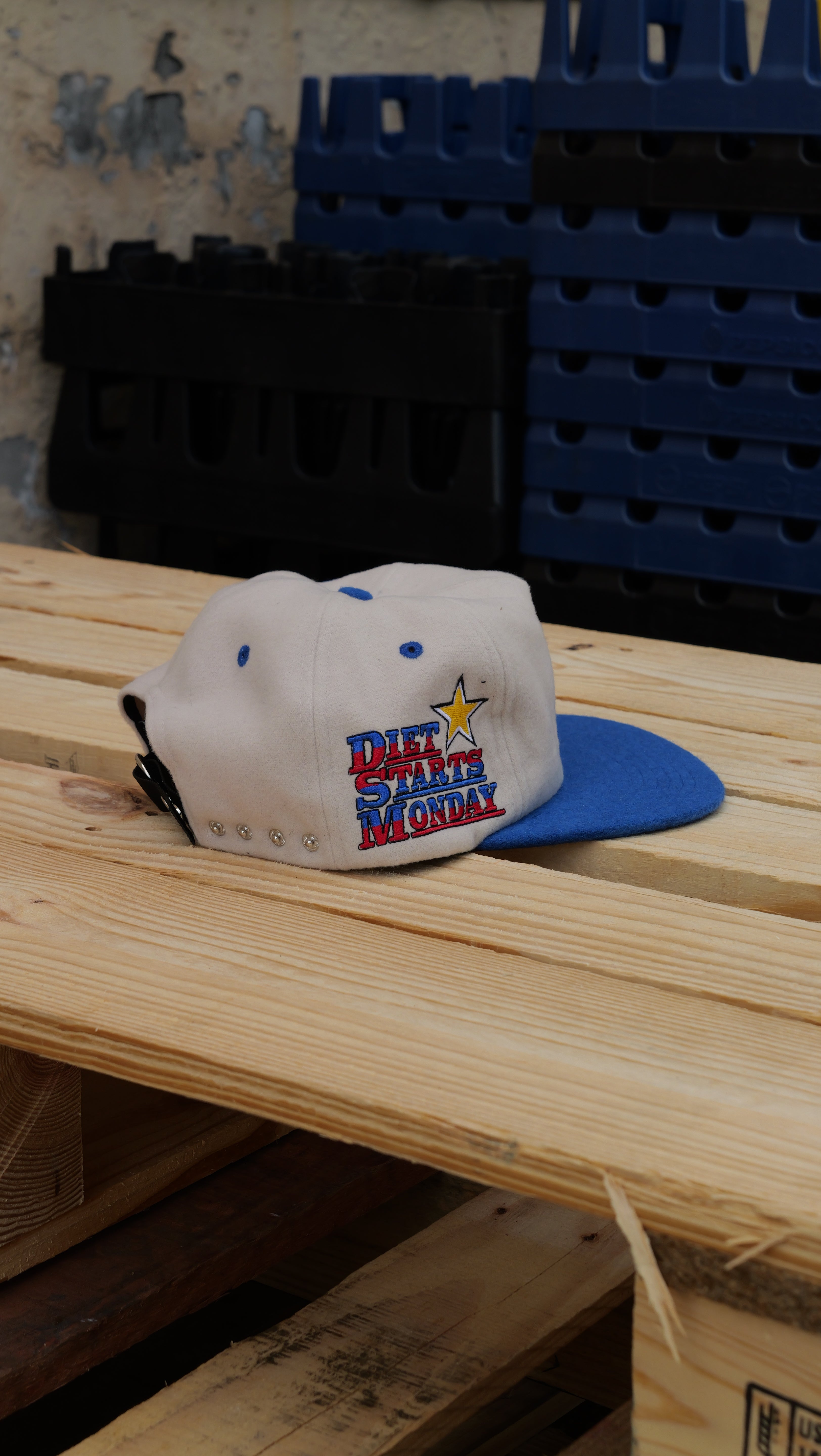 DSM "Supercross" Hat - (Natural/Blue) - Diet Starts Monday