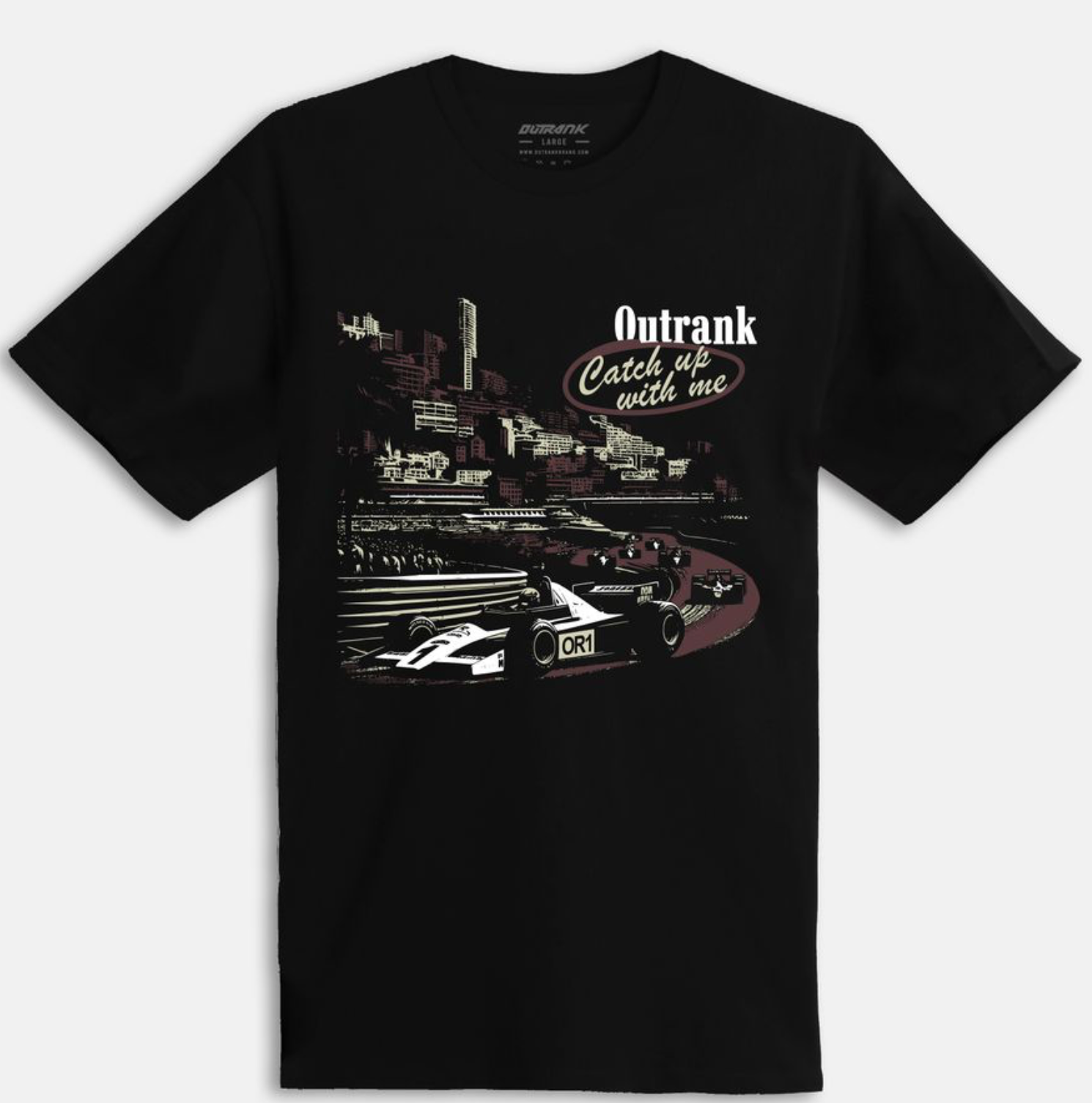 Outrank Catch Up With Me T-Shirt (Black) - Outrank