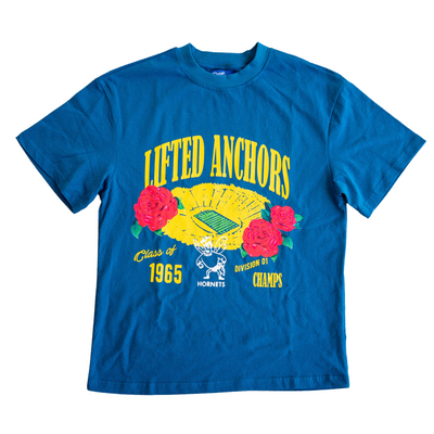 Lifted Anchors "Flowers" Tee (Slate Blue) - Lifted Anchors