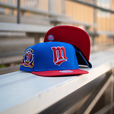 Mitchell N Ness Minnesota Twins 60th Anniversary Snapback (Blue/Red) - Mitchell & Ness