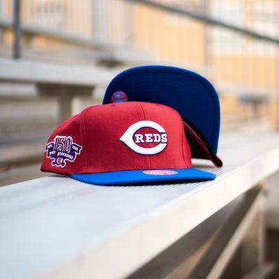 Mitchell N Ness Cincinnati Reds 150th Anniversary Snapback (Red/Royal) - Mitchell & Ness