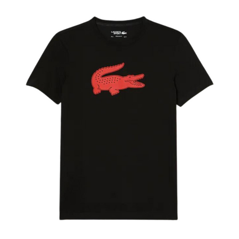 Lacoste SPORT 3D Print Crocodile Breathable Jersey T-Shirt (Black) - Lacoste
