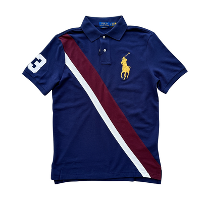 Polo Ralph Lauren Big Pony Mesh Polo Shirt (Navy/Burgundy) - Polo Ralph Lauren