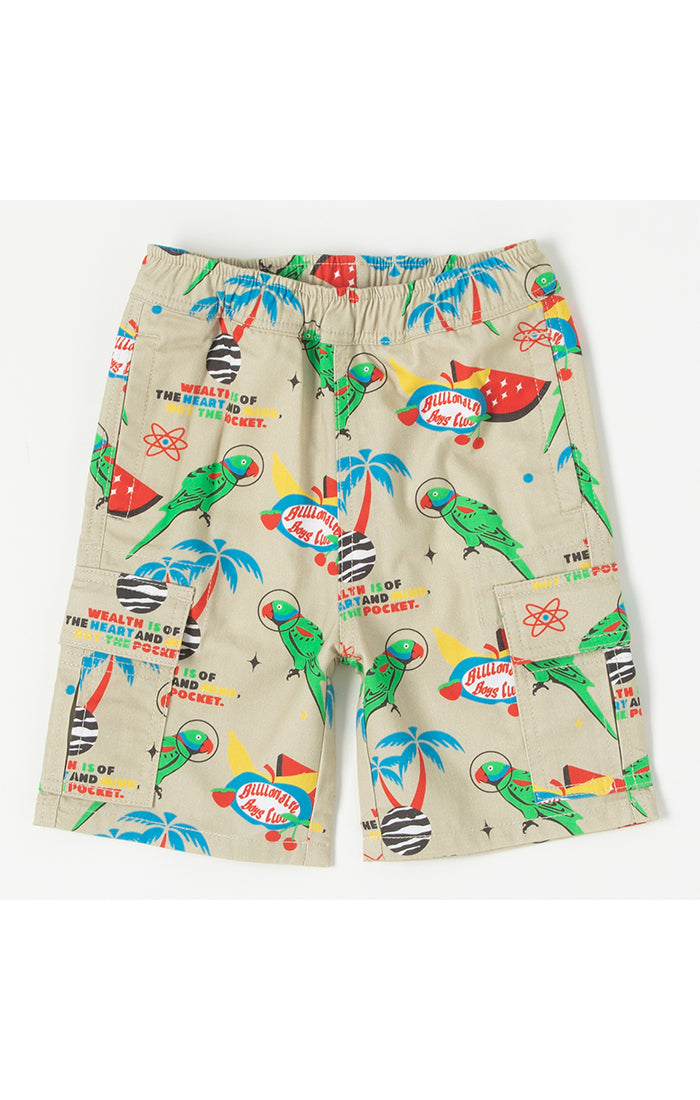 Kids' Billionaire Boys Club "Birdie" cargo shorts (pale green olive) - Billionaire Boys Club