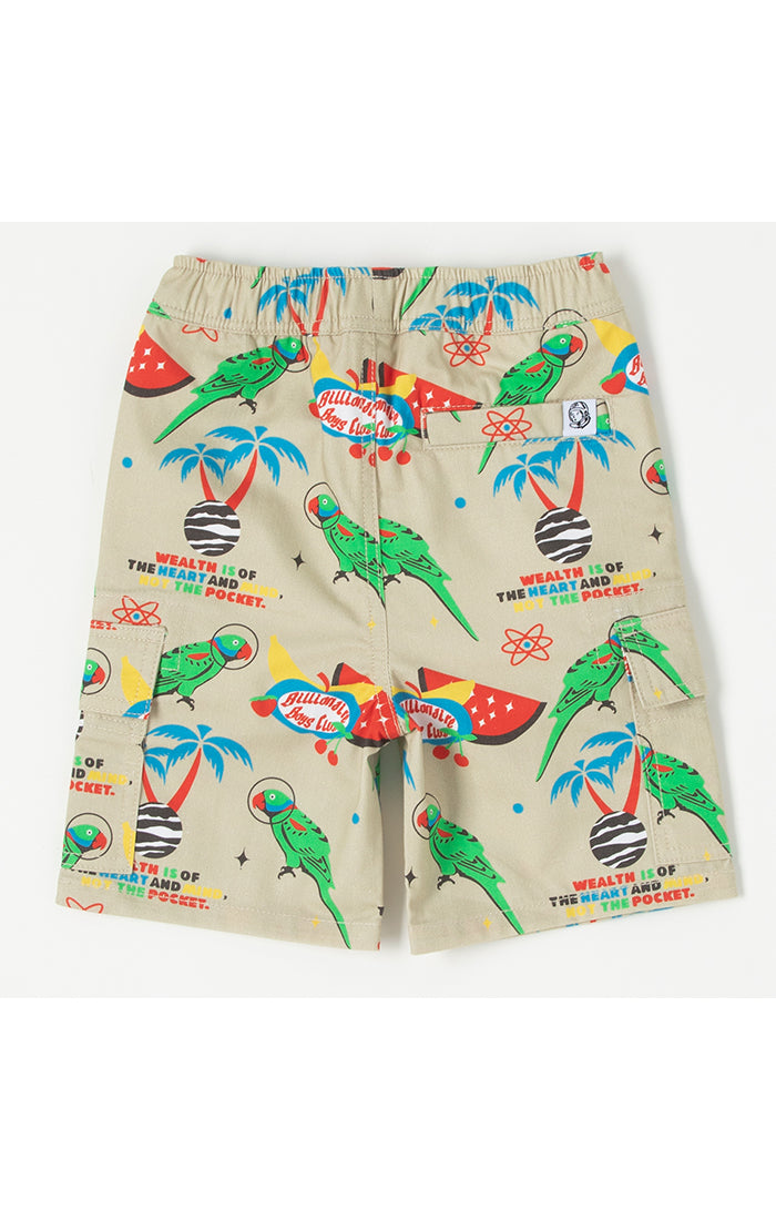Kids' Billionaire Boys Club "Birdie" cargo shorts (pale green olive) - Billionaire Boys Club