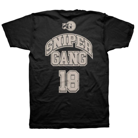 Sniper Gang SG18 Basketball T-Shirt (Black/Sand) - Sniper Gang Apparel