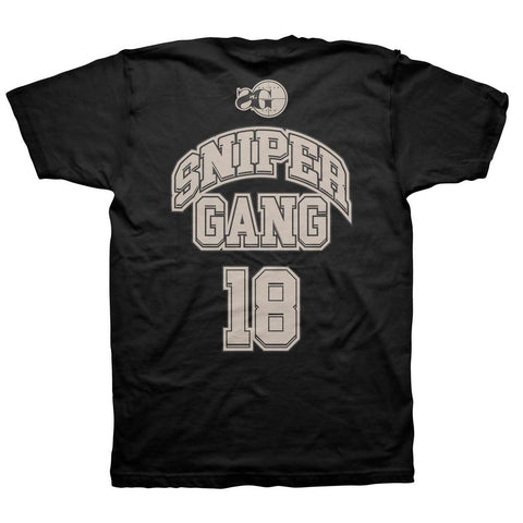 Sniper Gang SG18 Basketball T-Shirt (Black/Sand) - Sniper Gang Apparel