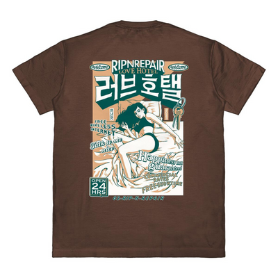Rip n Repair Love Hotel Tee (Brown) - Rip n Repair