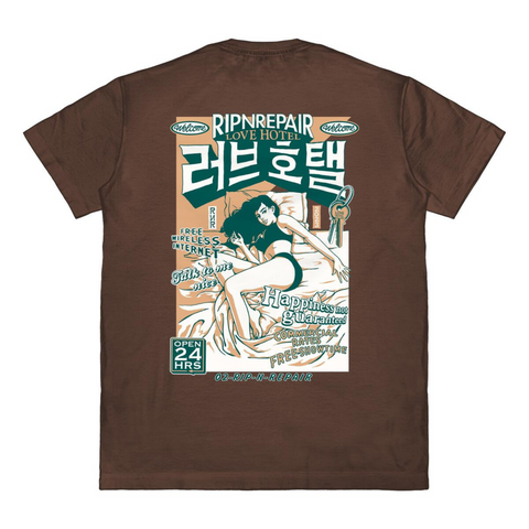 Rip n Repair Love Hotel Tee (Brown) - Rip n Repair