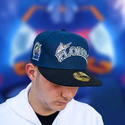 New Era Florida Marlins 1993 Inaugural Season Yellow Gold UV (Oceanside Blue/Black) - New Era