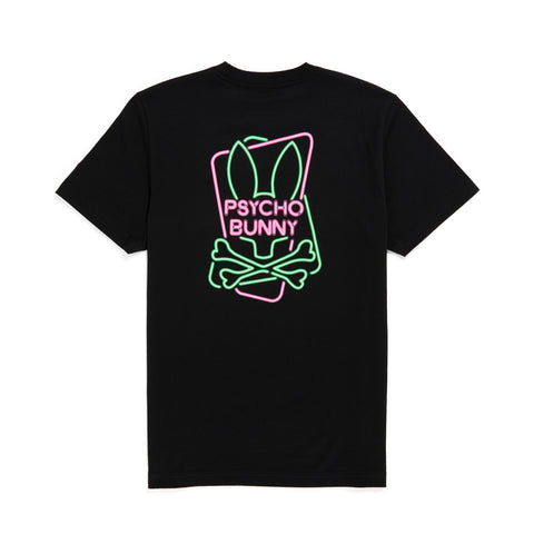 Mens Psycho Bunny Claude Graphic Tee (Black) - Psycho Bunny