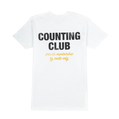 Counting Club T-shirt (White/Varsity Yellow) - Counting Club
