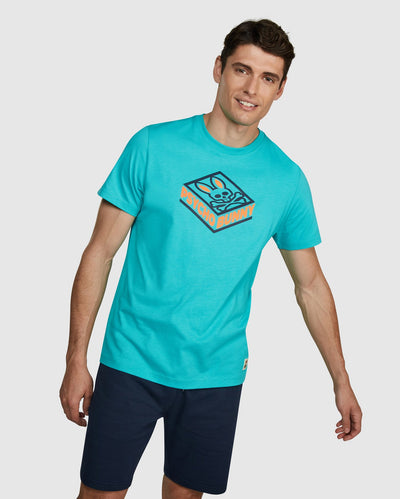 Psycho Bunny Glasson Graphic Tee (Miami Teal) - Psycho Bunny