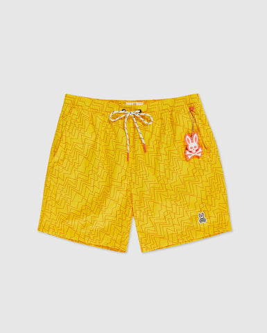 PSYCHO BUNNY SELSIDE COLOR BLOCK SWIM TRUNKS (SUNBURST) - Psycho Bunny