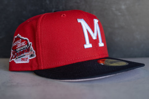 New Era Milwaukee Braves 1957 WS Pink UV (Red/Navy) - New Era