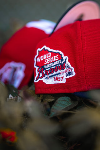 New Era Milwaukee Braves 1957 WS Pink UV (Red/Navy) - New Era