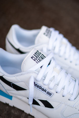 Men's Reebok Classic Leather (White/Radiant Aqua) - Reebok