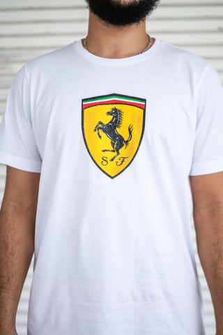 Puma Scuderia Ferrari Race Bold Colour Shield Men's Tee (White) - Puma