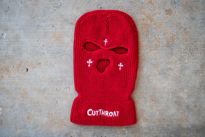 Sniper Gang Cut Throat Ski Mask (Red) - Sniper Gang Apparel