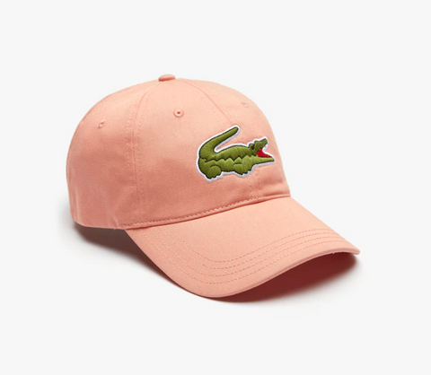 Lacoste Contrast Strap And Oversized Crocodile Cotton Cap (Pink) - Lacoste