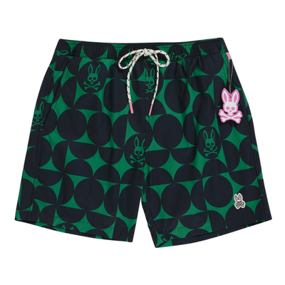 Psycho Bunny Bennett Swim Shorts (Neon Jade) - Psycho Bunny