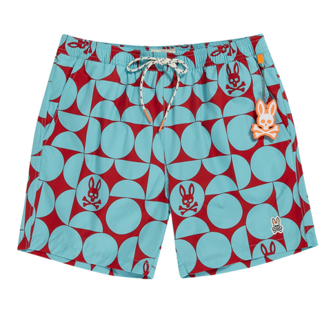 Psycho Bunny Bennett Swim Shorts (Neon Aqua) - Psycho Bunny