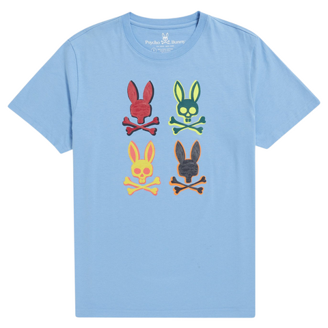 Psycho Bunny Bennett Multi Bunny Tee (Glacier Blue) - Psycho Bunny