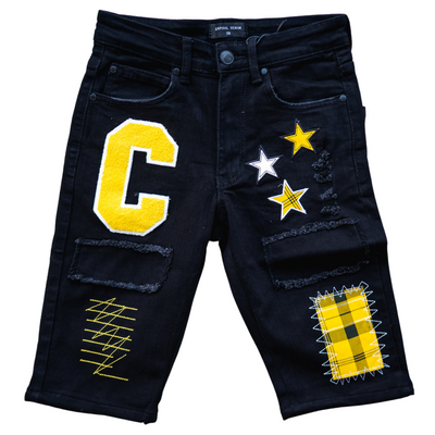 CPTL "Chapel Hill" Denim Shorts (Black/Yellow) - CPTL