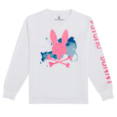 Psycho Bunny Mallette Long Sleeve Graphic Tee (White) - Psycho Bunny