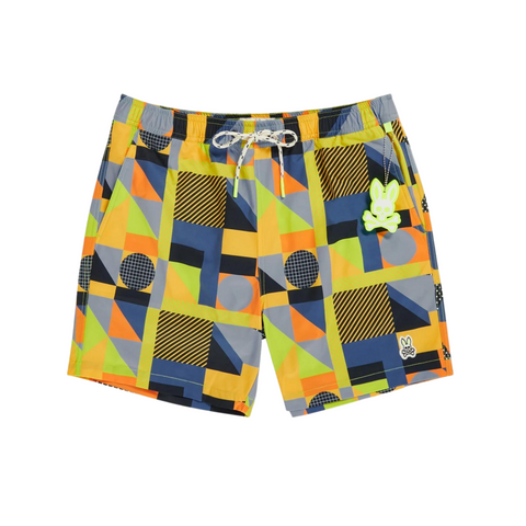 Psycho Bunny HENRY DECO SWIM TRUNKS (Navy) - Psycho Bunny