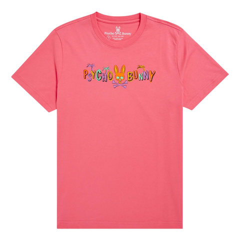 Psycho Bunny Jackson Hand Drawn Tee (Rose Quartz) - Psycho Bunny