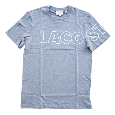 Lacoste Men's Heritage Branded Crew Neck Flecked Cotton T-Shirt (Grey Chine) - Lacoste
