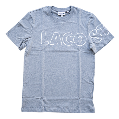 Lacoste Men's Heritage Branded Crew Neck Flecked Cotton T-Shirt (Grey Chine) - Lacoste