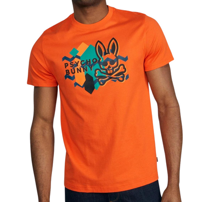 Psycho Bunny MENS EVERETT TEE (Alloy Orange) - Psycho Bunny
