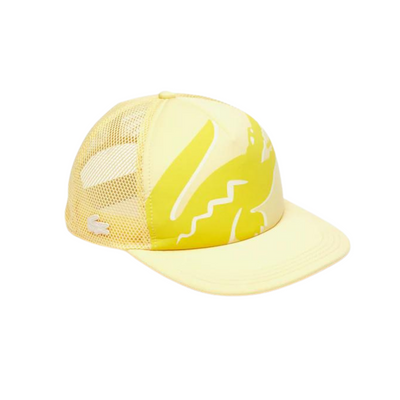 Lacoste Crocodile Print Neoprene And Mesh Cap (Yellow) - Lacoste
