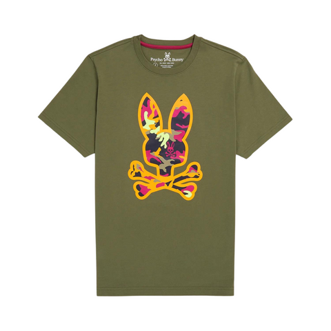 Psycho Bunny Allen Camo Graphic Tee (Dark Olive) - Psycho Bunny